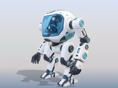 Humanoid Robotic Suit Realistic Model for Games Visual Effects 3D model