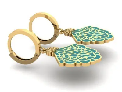 Women Enamel  Earring 3D print model