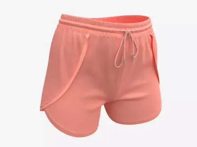 Fitness shorts for women pink 3D model
