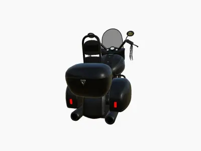 Motorcycle Cartoon B06 Full Black - Custom Vehicle Design Low-poly 3D model