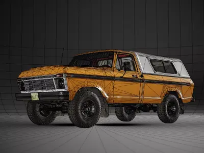 Pickup Truck AAA Next Gen Game Ready Low-poly 3D model KUNG ver Low-poly 3D model