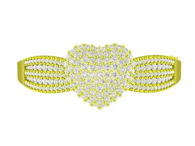 A5672 Luxury Diamond Heart Bangle 3D Model 3D print model