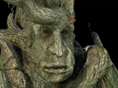 Tree ent oak low-poly game engine ready 3D model Low-poly 3D model