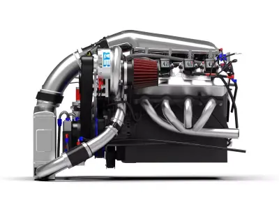 LS V8 Engine Low-poly 3D model