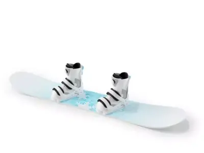 Snowboard With Grip Shoes 3D model