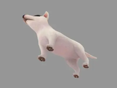 Cartoon pet puppy - BullTerrier - baby dog Low-poly 3D model