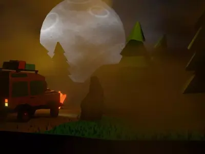 Lowpoly 3D model jeep 3D model