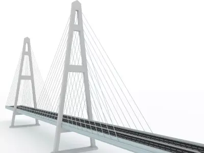 Bridge Russian Stylized low poly Low-poly 3D model