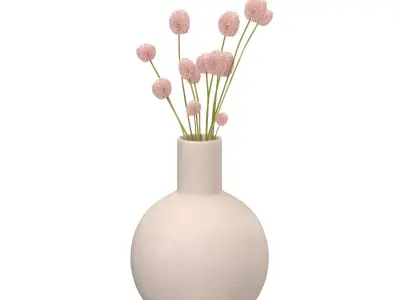 Afloral Beige Mini Ceramic Bud Vase  PBR 3D model