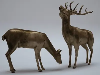 Deer Statues 3D model