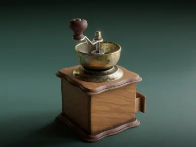 Classic Coffee Grinder Low-poly 3D model
