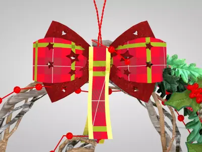 Christmas Wreath - Dried Pine Branches 3D Model 3D model