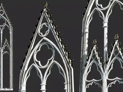 Gothic Arches - Marble and Gold 3D model