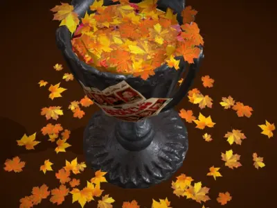 Old trashcan Free low-poly 3D model