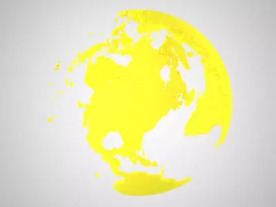 Globe Shell Yellow 3D model
