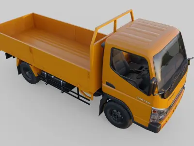 Mitsbishi Fuso flat deck truck 3D model