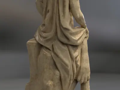 Hercules Greek Statue Low-poly 3D model