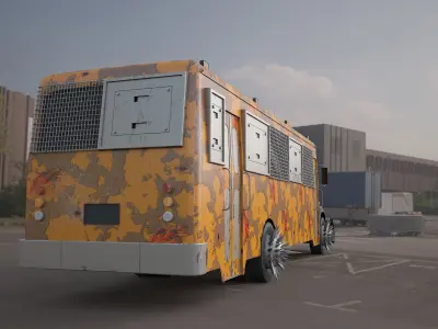 bluebird school bus war 3D model