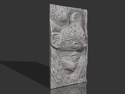 BEAR SCULPTURE BOARD CNC 3D PRINTING 3D print model
