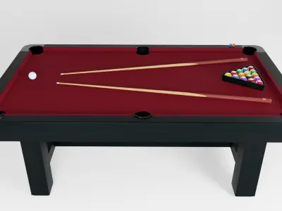 Classic Burgundy Pool Table 3D model