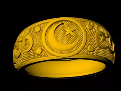 New islamic ring  south Indian  3D print model