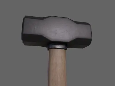 PBR Sledge Hammer V2c Low-poly 3D model