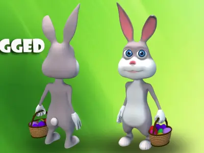 cartoon easter bunny Low-poly 3D model