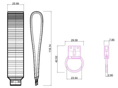 Modern Metal Keychain 3D print model