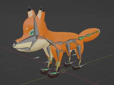 Stylize Fox Low-poly 3D model