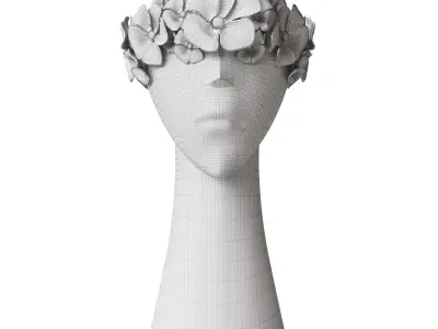 Flower head vase 3D model
