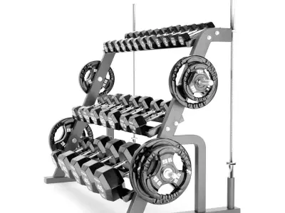 Weight Storage Racks Dumbbell Set022 3D model