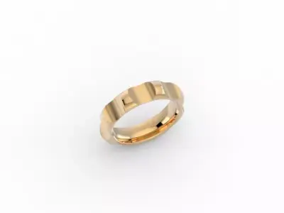 minimalism person ring in gold 3D print model