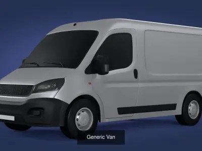 Generic Vehicles - Van - Truck - Large - Small - Container - Box 3D Model Pack