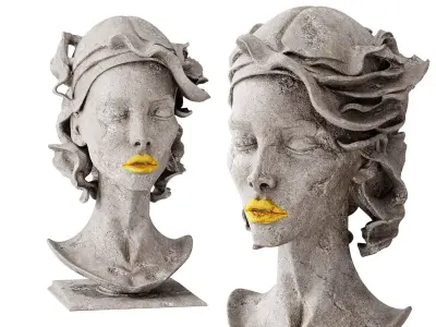 Abstract Female Sculpture Bust 3D model