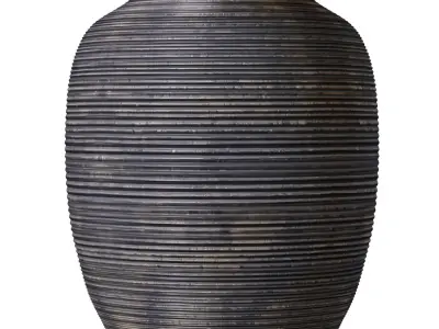 Black Fluted Rustic European bedside Nightstand Table Lamp 3D model