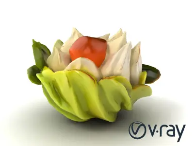 Floral Meringue Dessert Design model pack Low-poly 3D model
