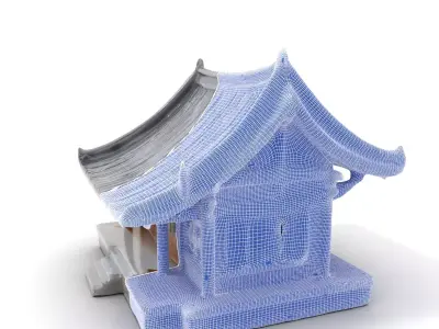 Traditional Pavilion Roof model pack Low-poly 3D model
