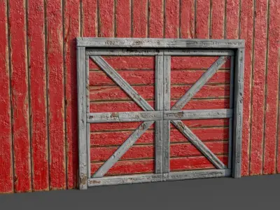 Lowpoly Barn Farm Low-poly 3D model