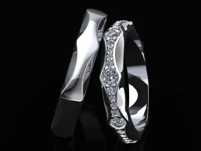 Infinito wedding band gold platinum rings 3D print model