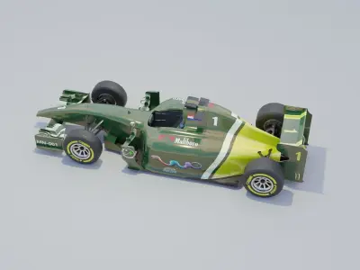 Formula 1 style race car Low-poly 3D model