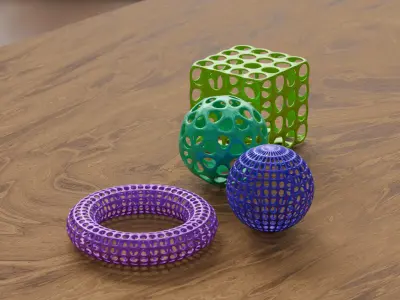 Hollow Geometric 3D Models for Printing and Decoration 3D print model