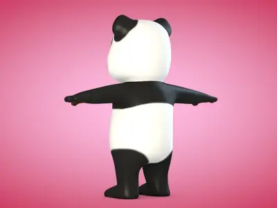 Panda bear Low-poly 3D model get