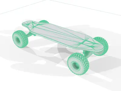 Offroad Skateboard Low-poly 3D model