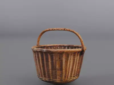 straw basket 3D model