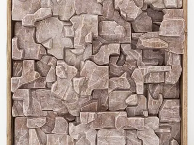 Stone splinter rock panel frame n1 3D model