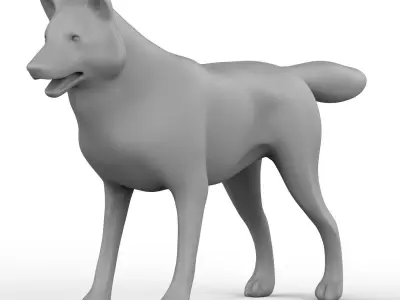 Wolf Base Mesh Low-poly 3D model