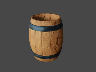 Barrel High poly - Unreal Engine - Barril Low-poly 3D model