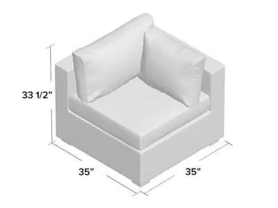 Tripp Corner Patio Chair with Sunbrella Cusions 3D model