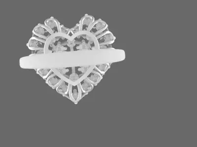 hearth ring with explosion of stones 3D print model