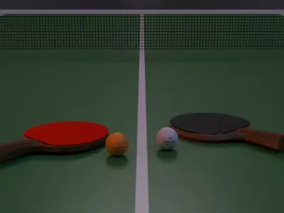 Table Tenis Low-poly 3D model